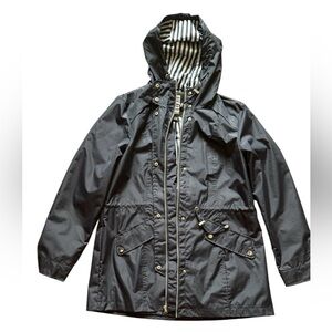 International Details Raincoat & Windbreaker Hood Navy Blue w/ striped lining L